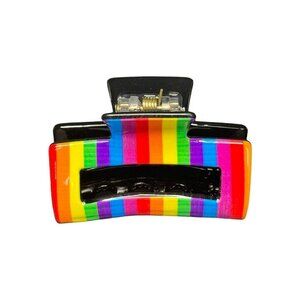 MINI PRIDE RAINBOW PRINT CLAW CLIP